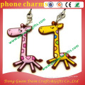 Fashion soft pvc cartoons mobile phone straps with charms